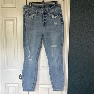 Judy Blue Light Blue Distressed Skinny Jeans